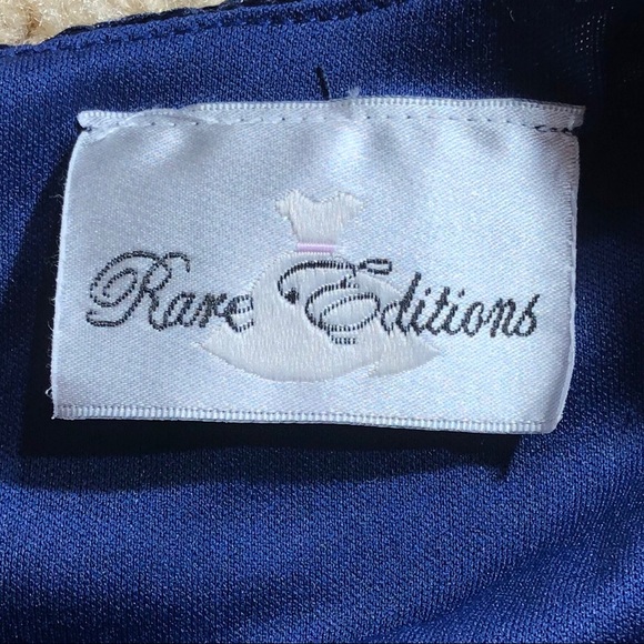 Rare Editions Navy Blue 3/4 Sleeve Lace Dress Sz16 - Picture 5 of 6